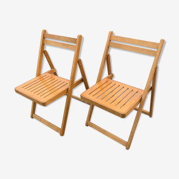 Paire de chaises pliante en bois