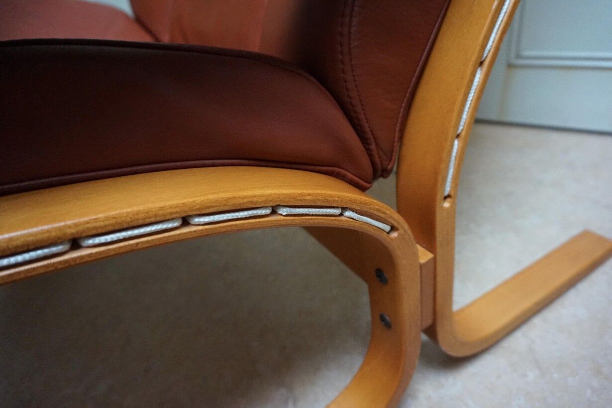 Fauteuil en cuir par Ingmar Relling pour Westnofa, Norvège, années 1970