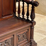 Neo-Gothic Walnut Castle Chest Bench