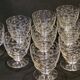 10 old port wine glasses in engraved art deco chiseled crystal