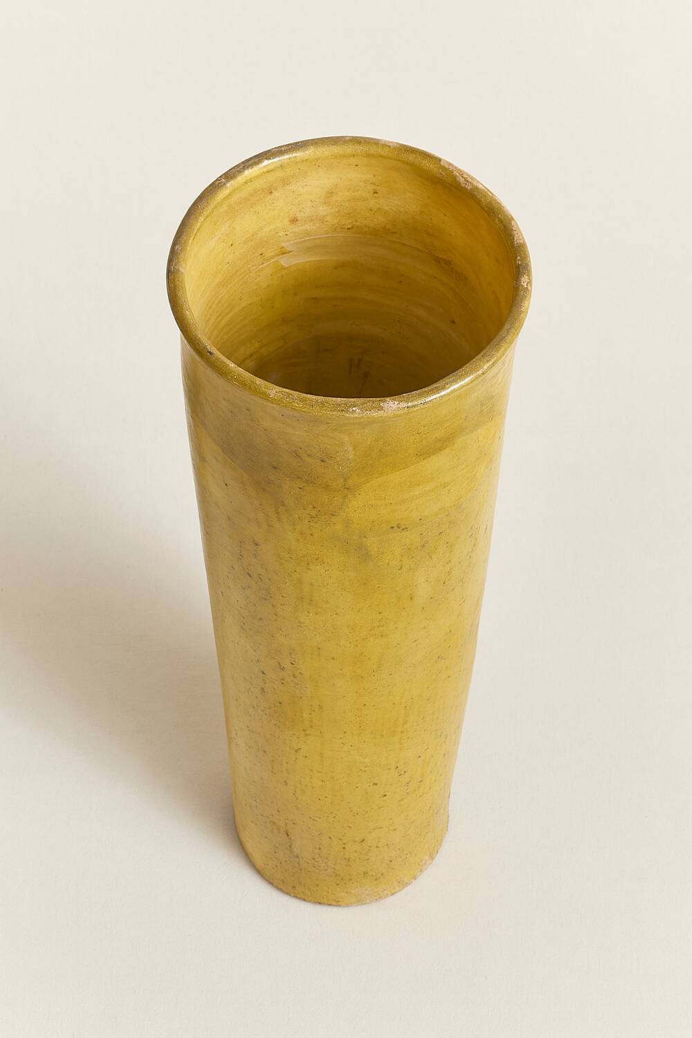 Large ancient yellow glazed jar from South West France.