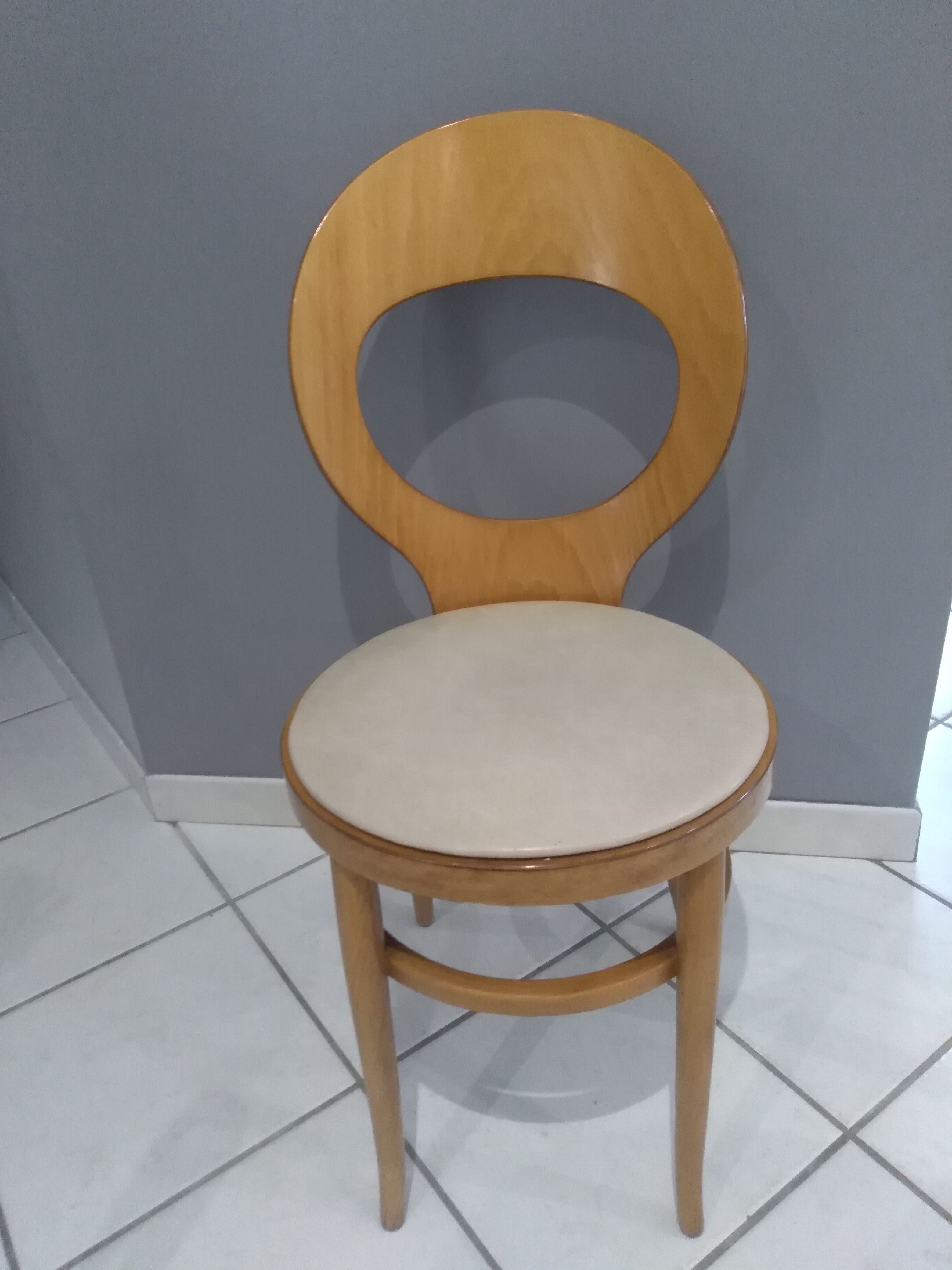 Suite of 6 chairs Bistrot Baumann Model Seagull 1987