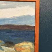 Swedish Oil on Canvas – “Landscape II” by Stig Delang –Vintage & Framed