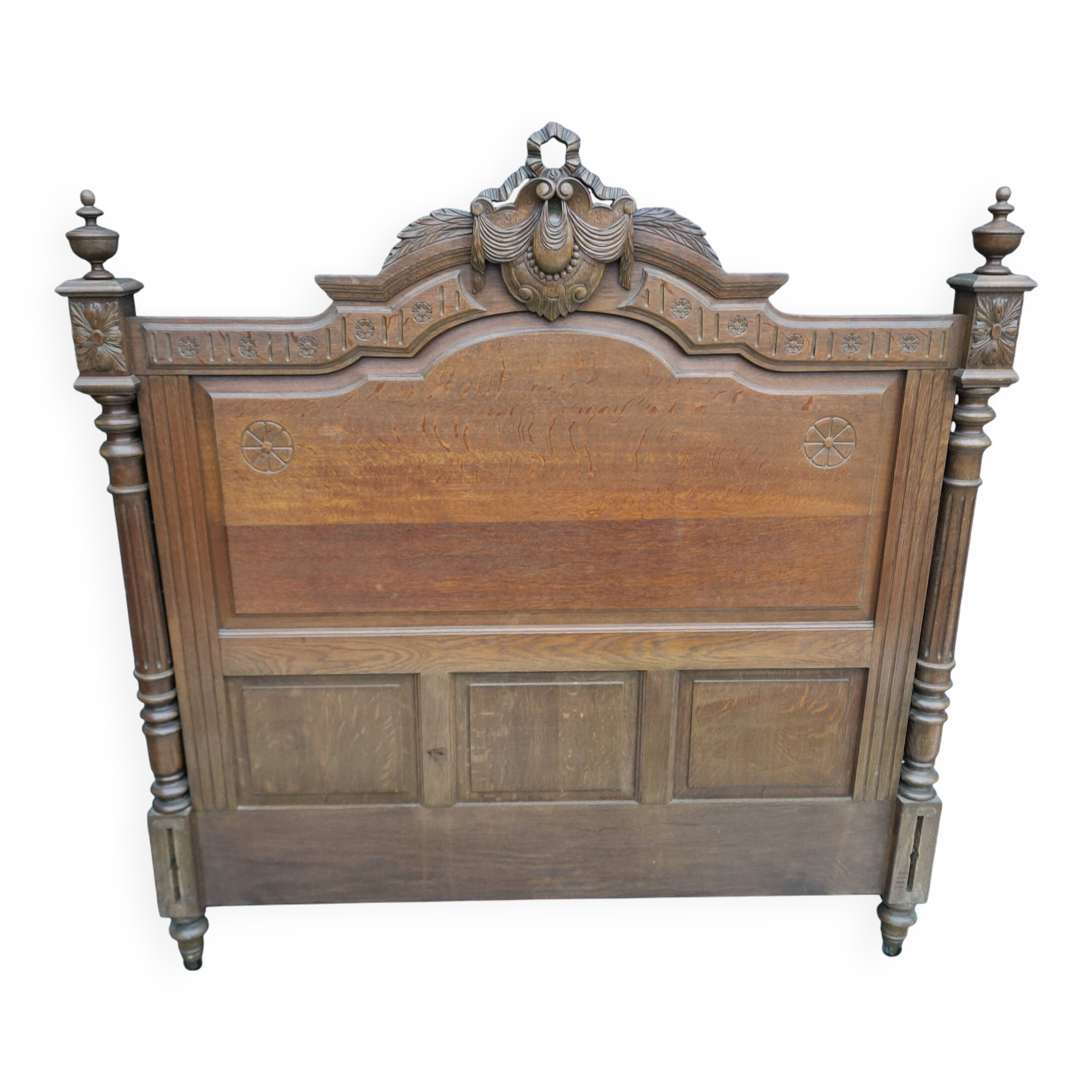 Antique headboard in solid oak