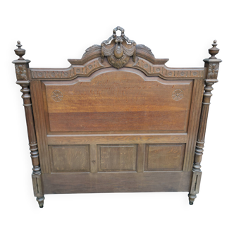 Antique headboard in solid oak