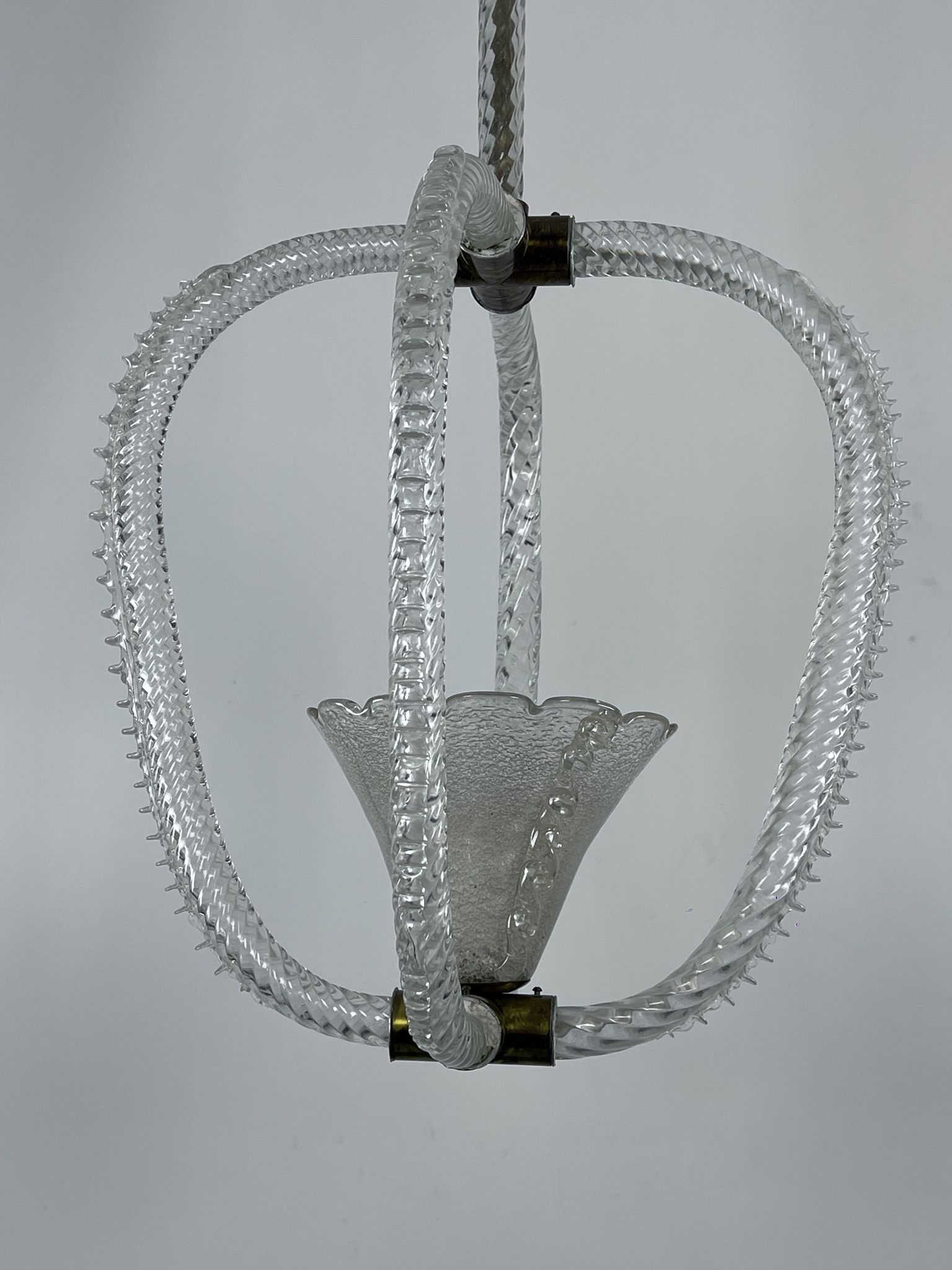 Ercole Barovier Murano glass pendant lamp Italy 1930s