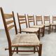 Chaises de salle à manger modernes en raphia du milieu du siècle, vintage 1960