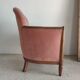 Armchair art deco pink velvet trim
