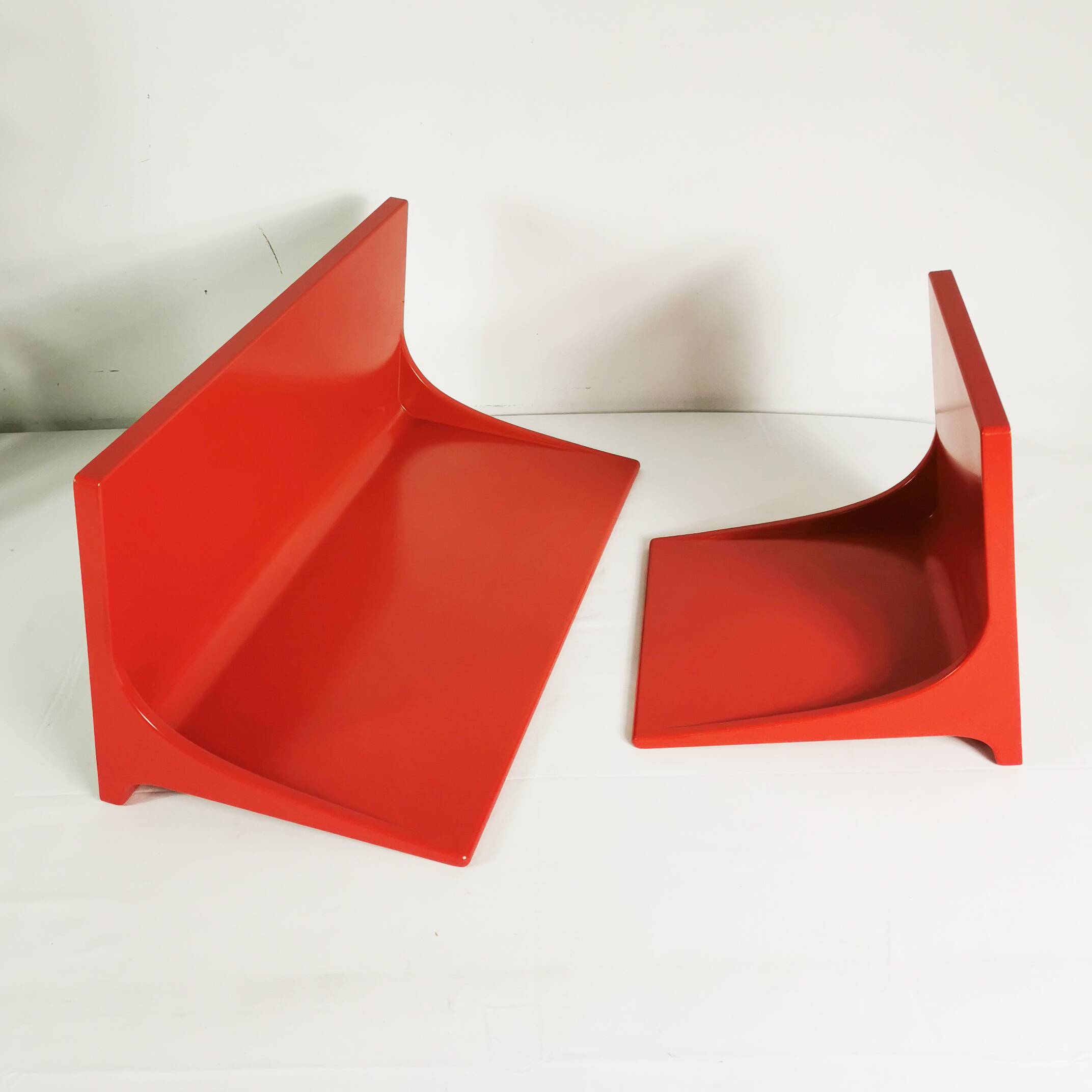 Pair of Space Age wall shelves, Germany, 1970s