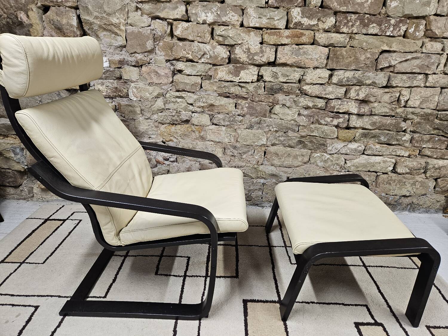 Lounge chair and its leather ottoman