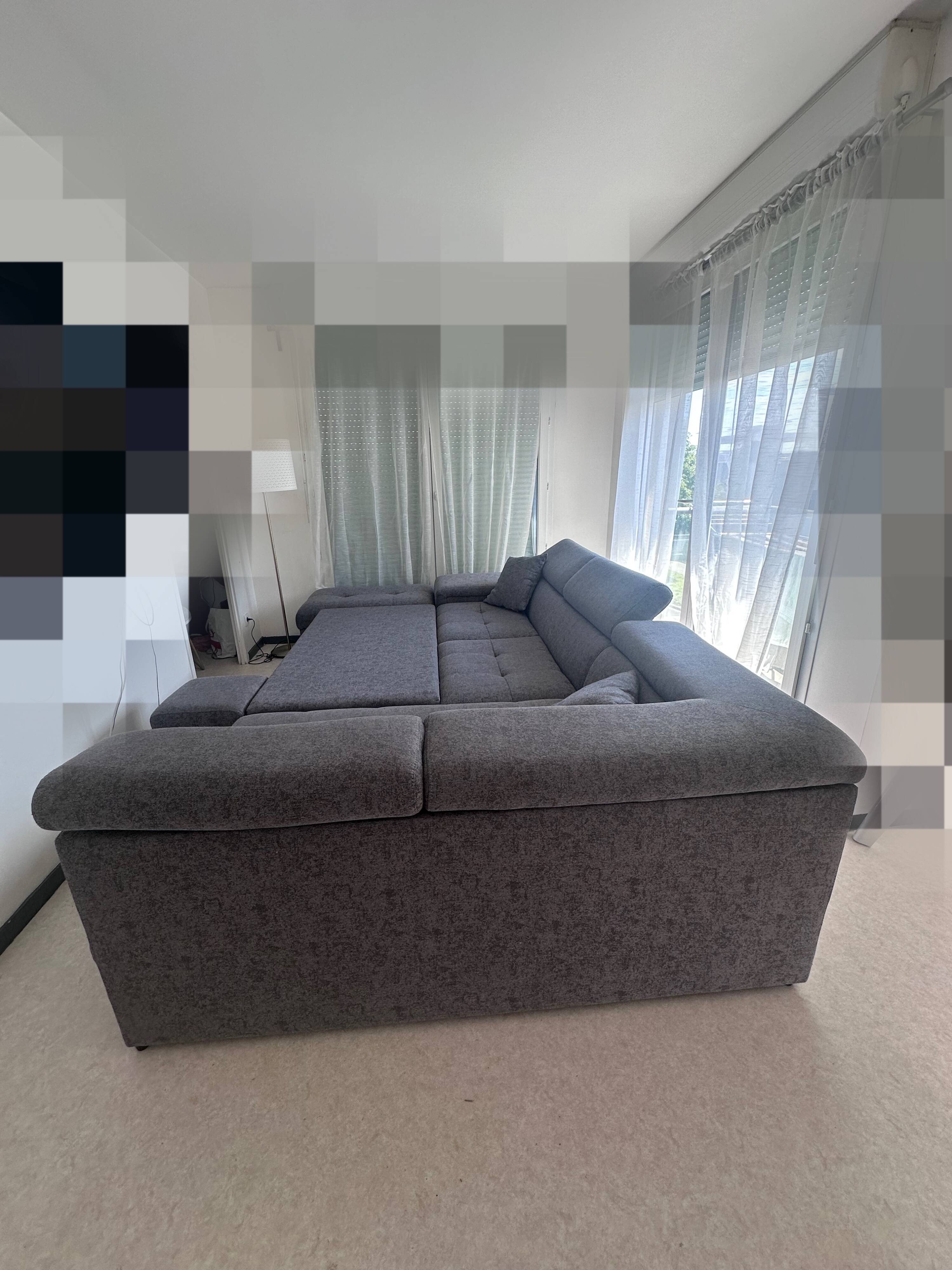 Left-hand corner sofa bed in gray
