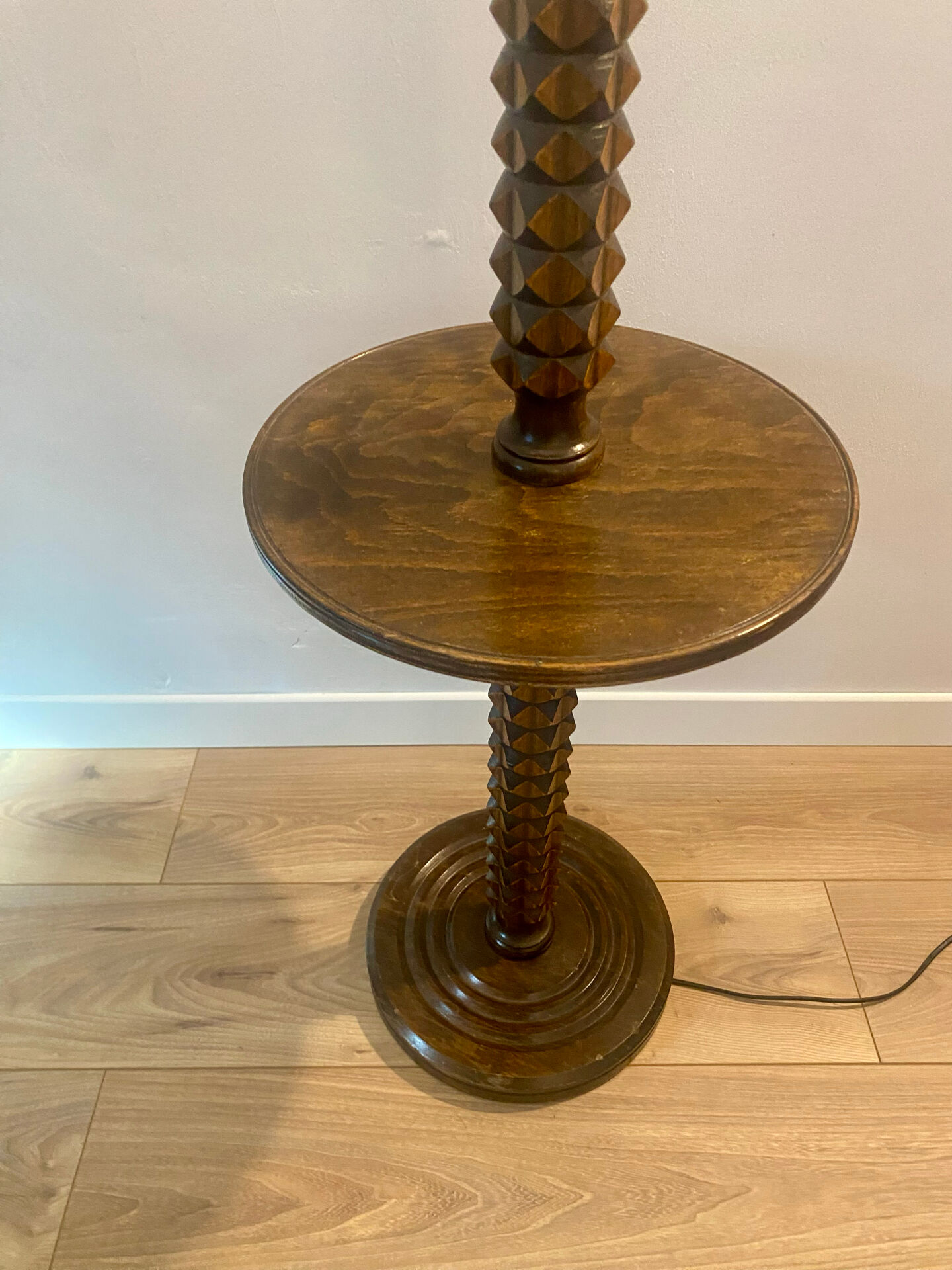 Charles Dudouyt solid oak reading lamp