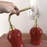 Pair of ceramic and glass wall sconces