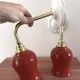 Pair of ceramic and glass wall sconces