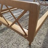 Vintage bed with compass feet from the 1950s