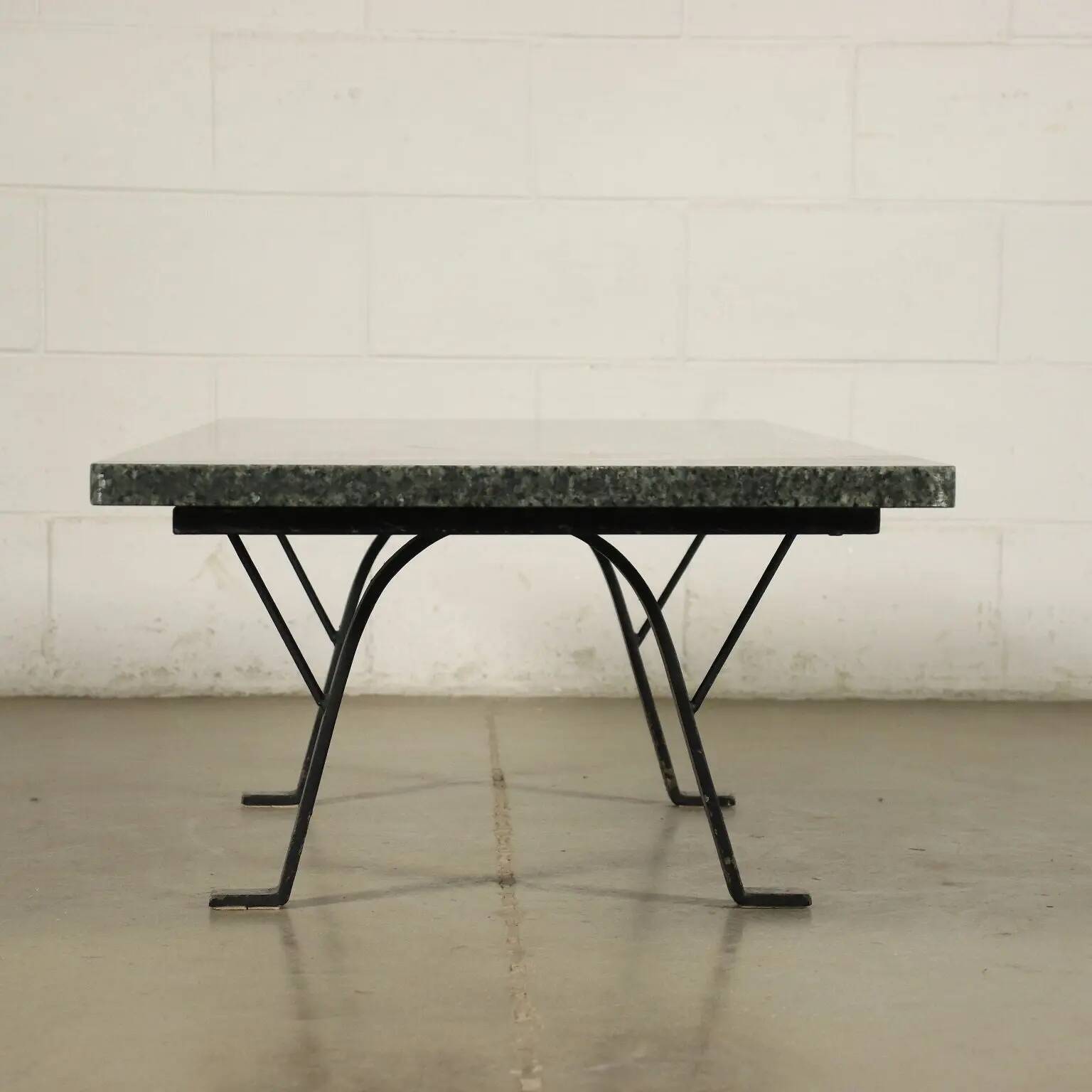 Marble and metal coffee table, Italy, 1970s-1980s.