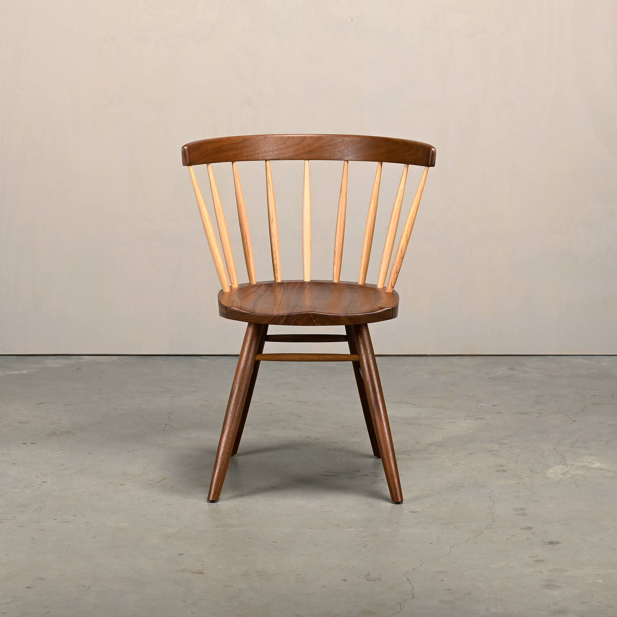 George Nakashima N19 Straight Chair in Walnut and Hickory for Knoll Studio