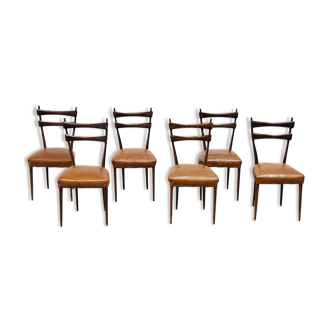 Elegant set of six Italian dining chairs