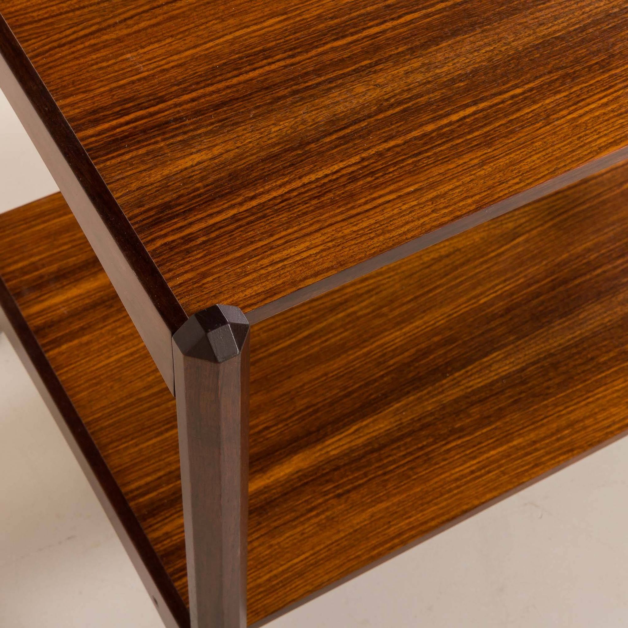 Italian mid century bar trolley, serving cart in rosewood, 1960s