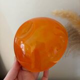 Vintage set of 6 small bowls or cups in slightly bubbled orange glass