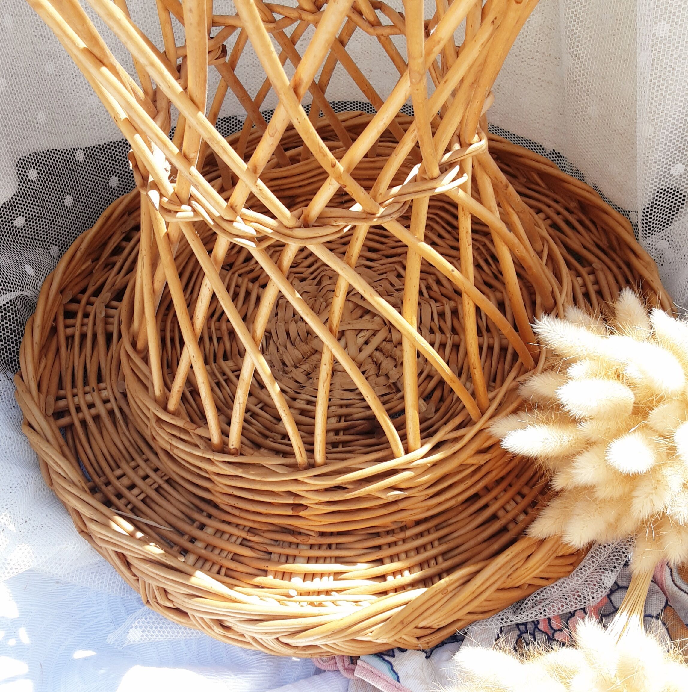 Vintage rattan round table