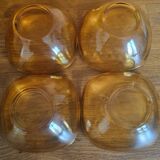 Set of 4 vintage amber glass bowls by Vereco.