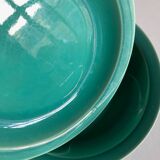 Set of 6 turquoise modernist hollow plates 1950 Villeroy and Boch