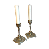 Duo table candleholders in bronze XIXeme siècle