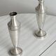 Pair of silver-plated flower vases