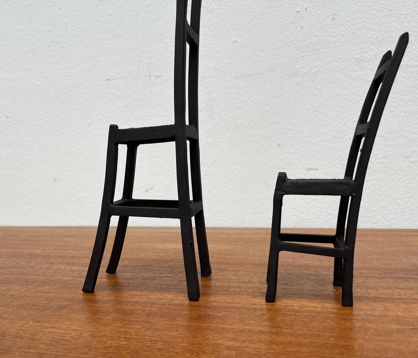 Vintage cast iron art sculptures, set of 3