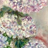Bouquet of hydrangeas, oil on canvas