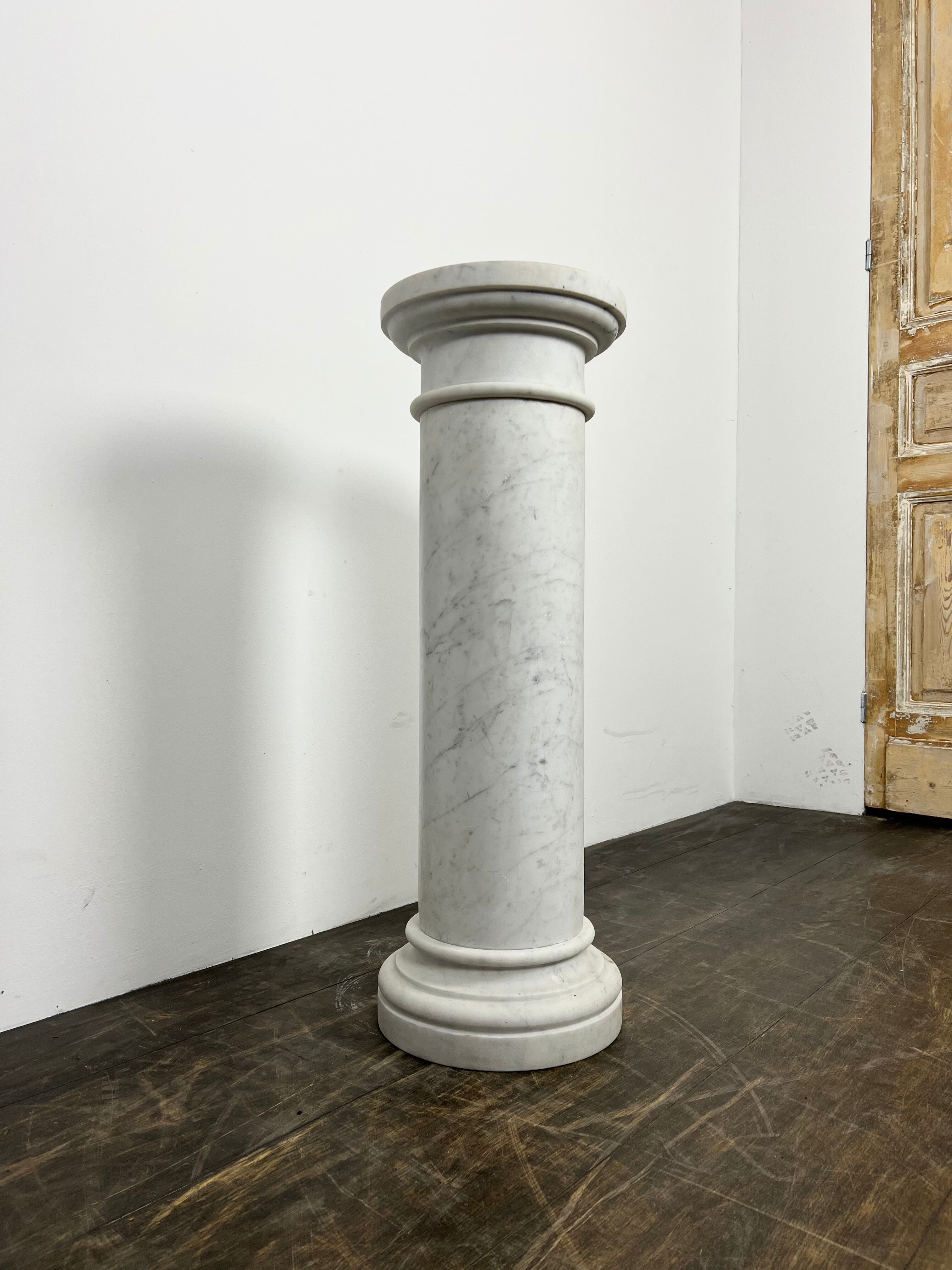 White marble column