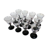 Crystal glasses with black base