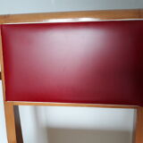 Red skaï bridge armchair