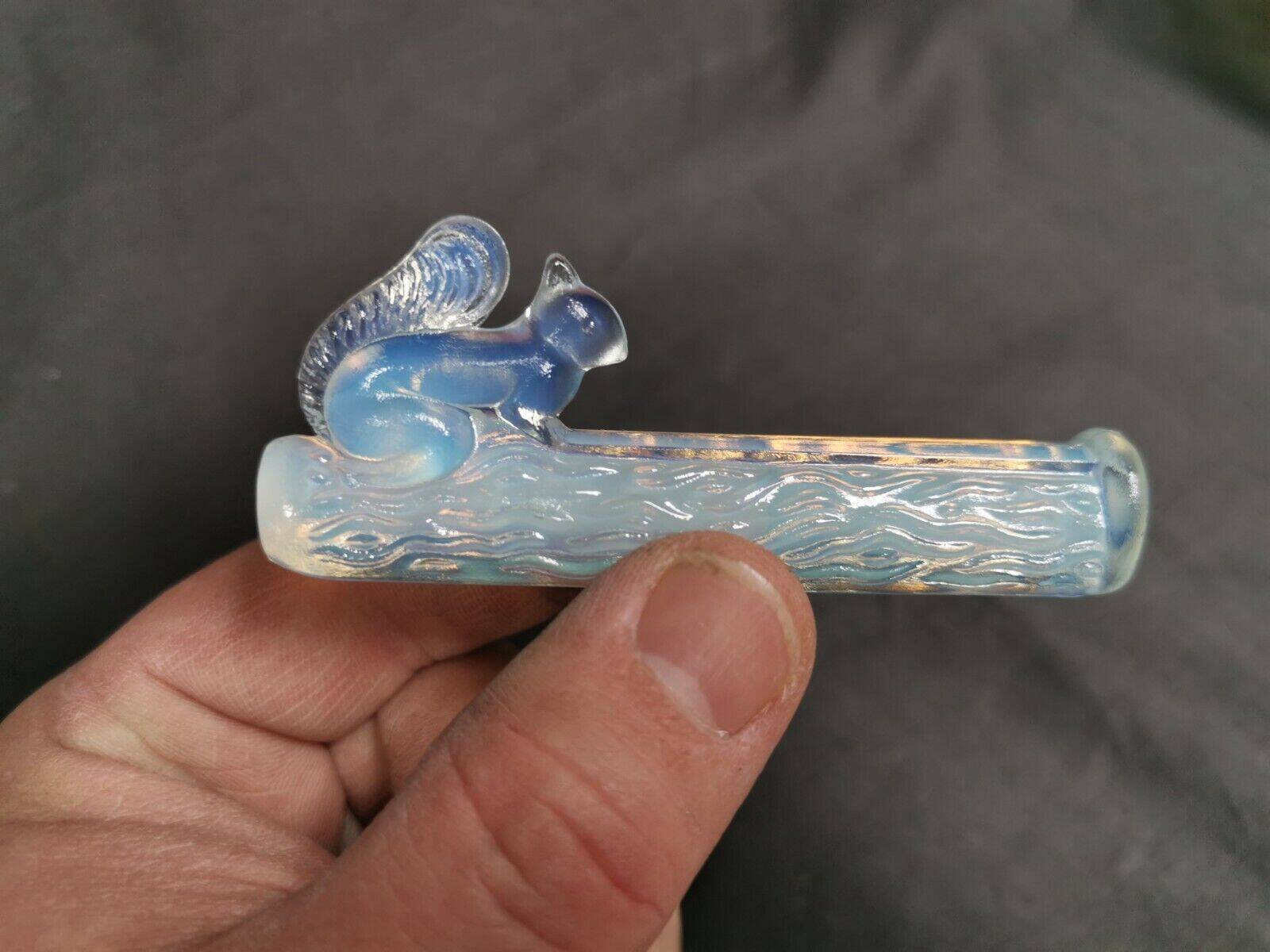 set of 6 Knife holders Squirrel opalescent glass model Sabino , art deco