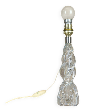 Pied de lampe de table vintage en verre