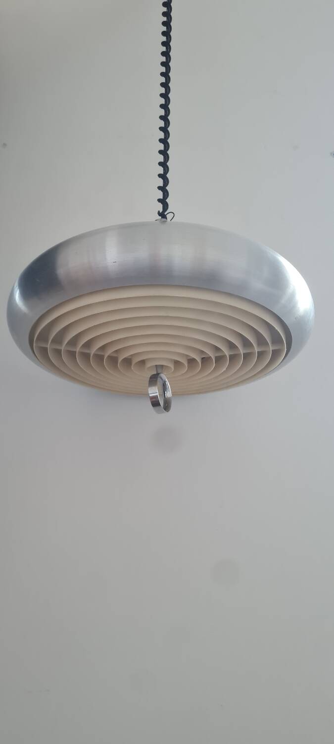 Brushed aluminum pendant light 1970