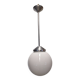 XL Art Deco white opaline suspension light, France circa 1920.