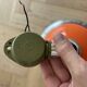 Lampe pendentif orange de l'âge spatial vintage 1973 – Chrome et acrylique