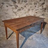 Antique oak farmhouse table – Circa 1900 – Rustic table with drawer