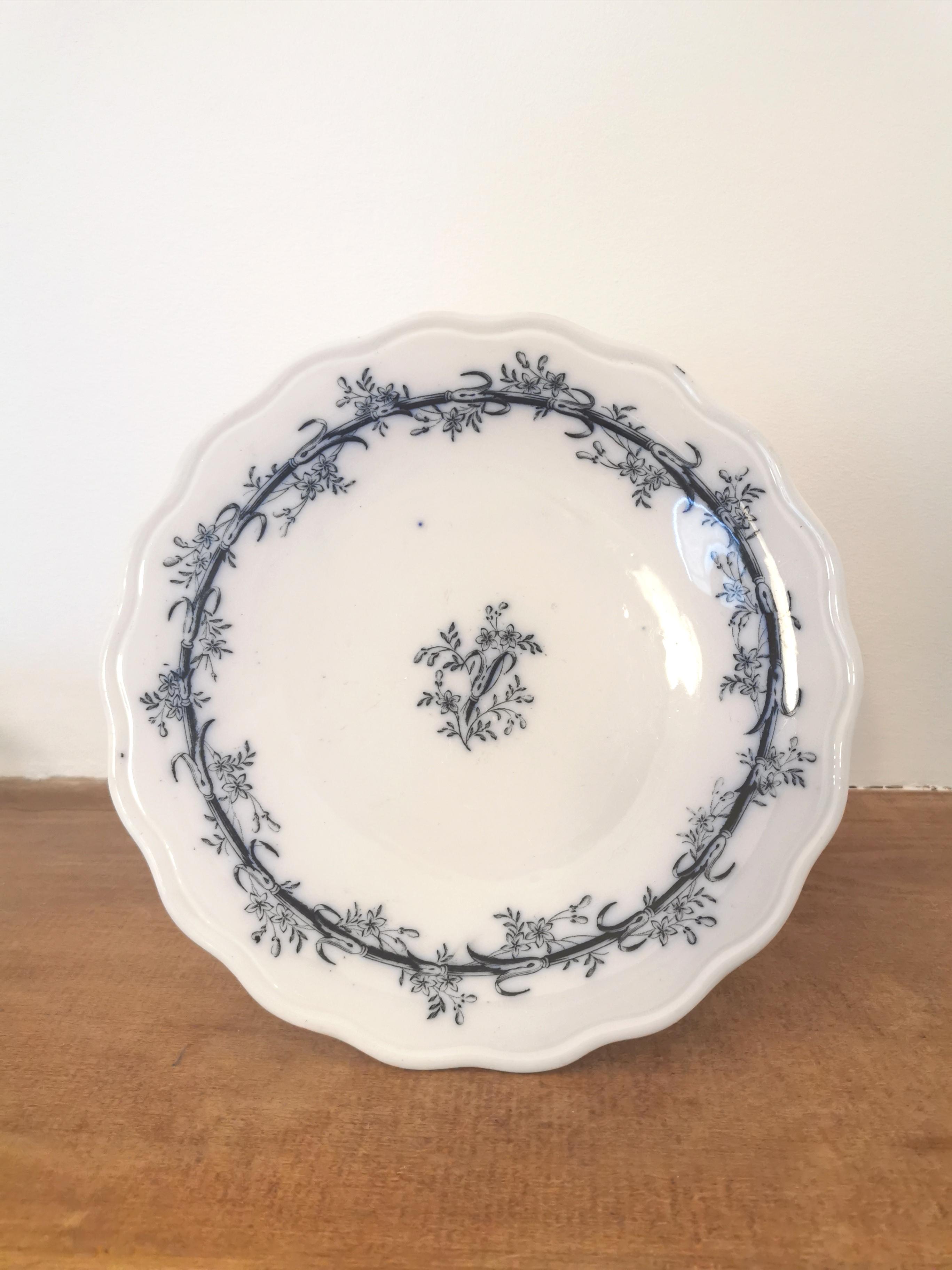 English earthenware compotier Brown Westhead Moore - Co