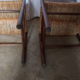 Pair of "Dordogne" chairs by Charlotte Perriand from the 1950s.