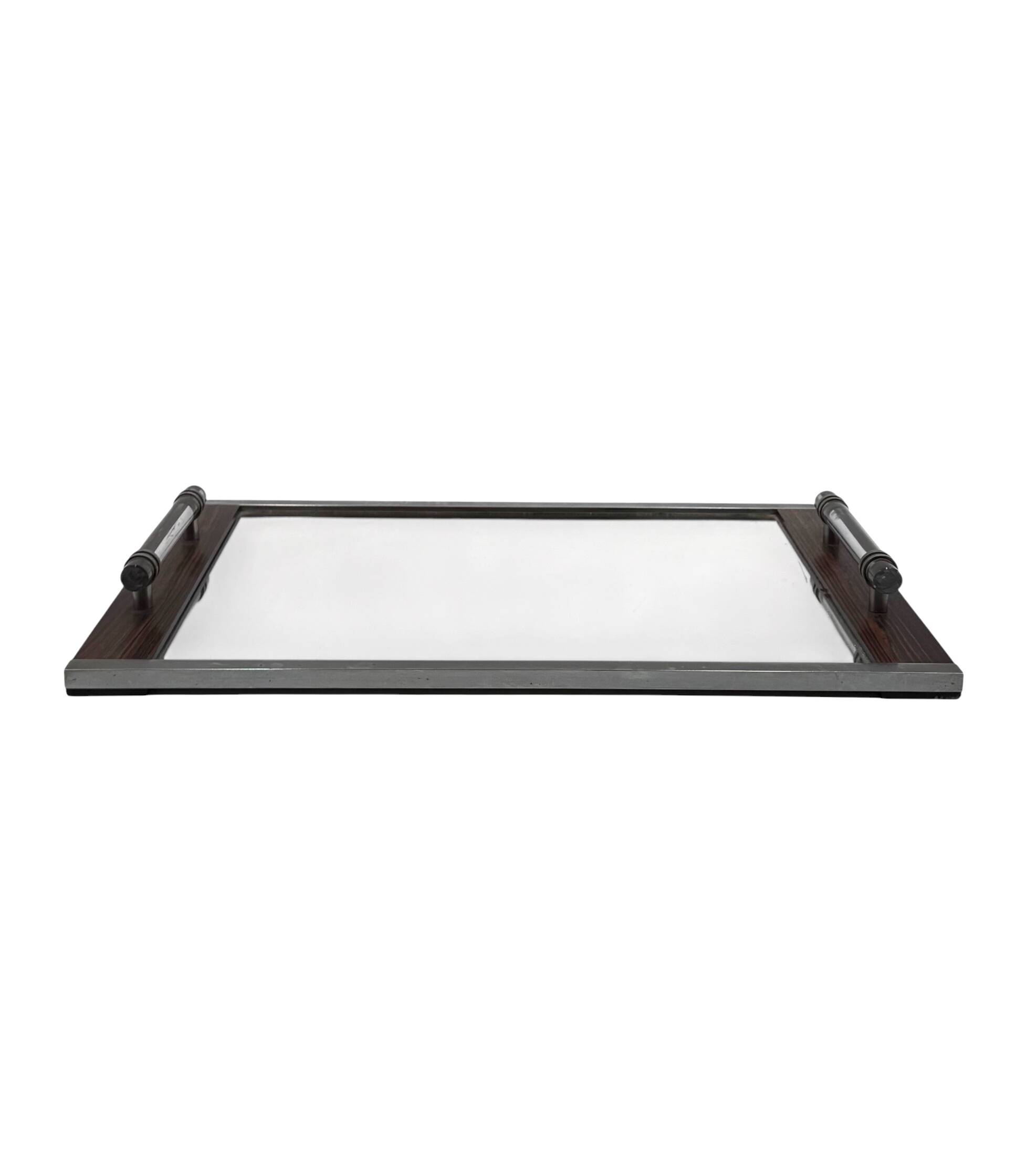 Modernist mirrored tray, in the manner of Jacques Adnet France 1940 /1950