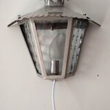 Demi applique murale en métal gris et 3 vitres