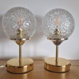 Duo lampes à poser en globes texturés