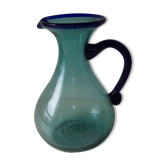 Pichet en verre bullé soufflé