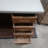 Box desk, 8 drawers, vintage