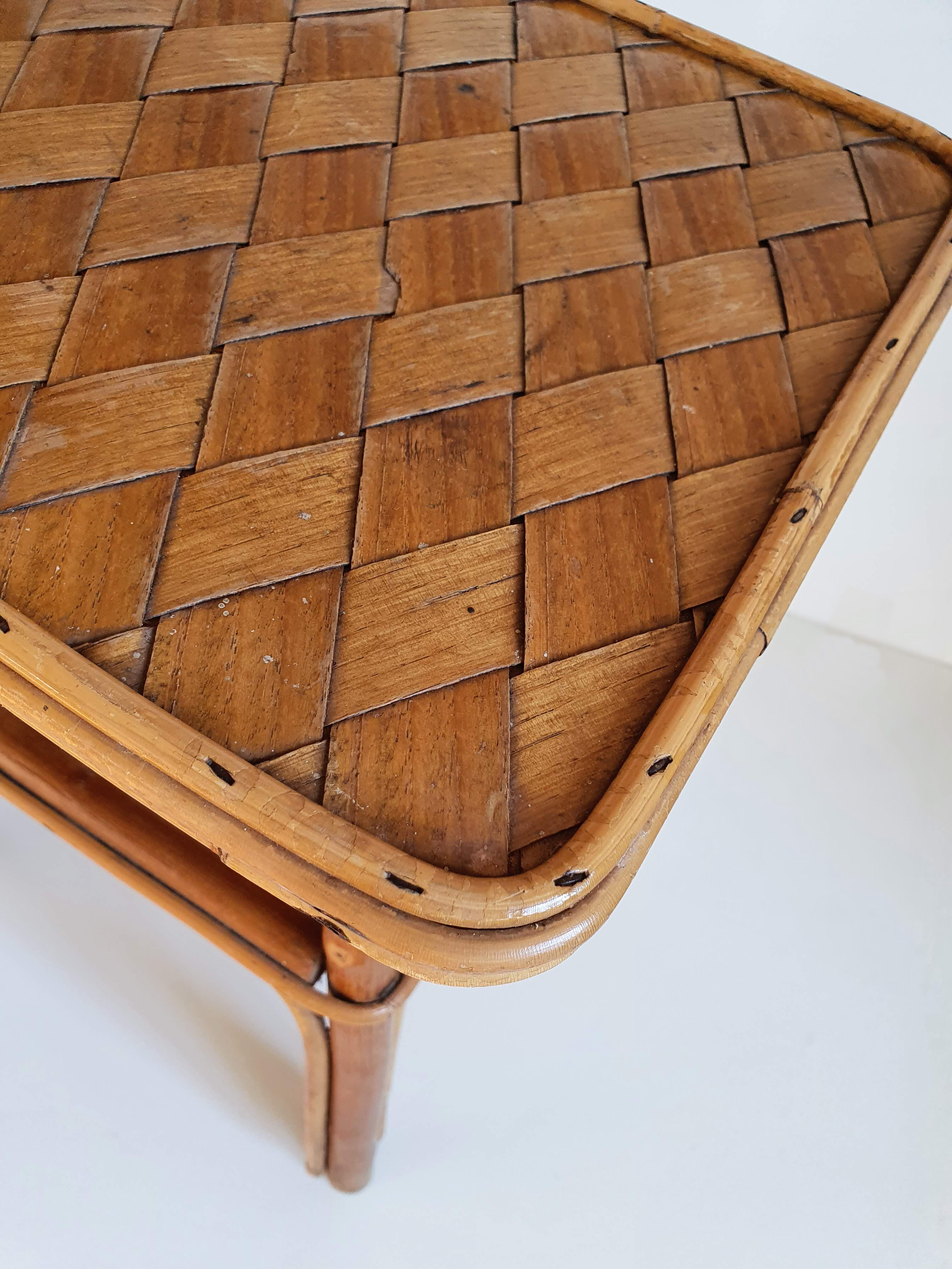 Vintage rattan side table