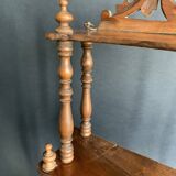 Wall shelf with pediment, in turned Napoleon III wood