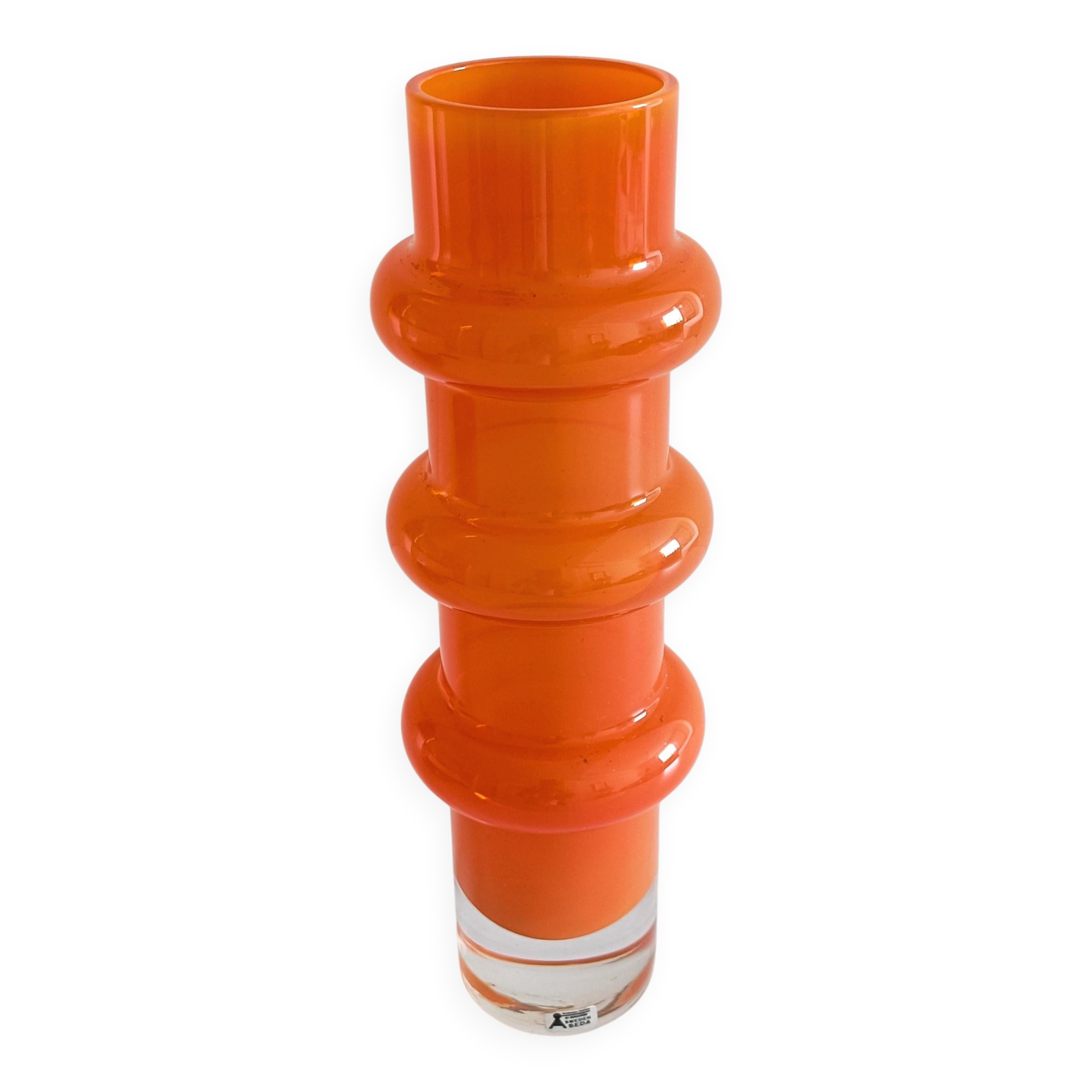 Scandinavian Modern Hooped Glass Vase by Aseda, Sweden 1960s